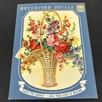 Vintage Meyercord Decal 869 Beautiful Basket Of Flowers. Fixed Price $9.99.