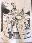 Tri-chem Ready To Paint Picture 7635 Baseball Forever Sports Vtg Fabric Xl. Fixed Price $14.00.