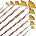 Artist Fan Paint Brushes Set 9PCS - Soft 8, 10, 12, 14, 16, Brown. Fixed Price $22.31.