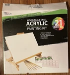 21 Piece Wood Table Easel Acrylic Painting Kit Us Art Supply. Fixed Price $28.95.