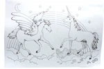 Tri-chem Artex Unicorn & Pegasus #0495 Tole Picture Paint 12 18". Fixed Price $9.65.