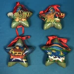 Vintage Style Noah Ark Decoupage Paper Mache Story Stars Christmas Ornaments. Fixed Price $14.99.