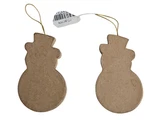 Paper Mache Ornaments Snowman Christmas Unfinished Blank Unpainted 3.75" Lot 2. Fixed Price $7.18.