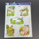 Vtg Decoral Hand Painted Decals Farm Animals Cow Sheep Pig Chicken Donkey 1989. Fixed Price $12.99.