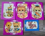 Vintage Meyercord Decals Baby Bunnies Duck Kittens Nursery Decorative Set Of 5. Fixed Price $22.00.