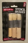 3PC Studio Stencil Set Mont Marte Artist Brushes Arts Craft Supply. Fixed Price $14.95.
