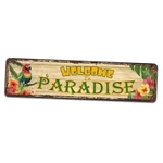 Welcome To Paradise Sign, Decorative Wall Art, Home Party Summer Decor, V-101. Fixed Price $20.67.