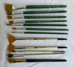 Lot Of 12 Artist Paint Brushes Plaid One Stroke And More. Fixed Price $24.60.