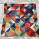 Square Decorative Pillow Covers, Multicolor Abstract Geometric (canvas). Fixed Price $15.50.