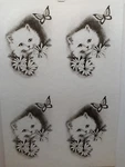 Tri Chem Pictures To Paint # 8187 Kitten And Flowers Practice Blocks. Fixed Price $6.99.