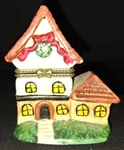 Nwt Vtg Darice Christmas Cottage Holiday House Hinged Porcelain Trinket Gift Box. Fixed Price $14.95.
