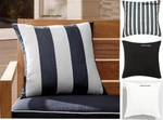 Sunbrella Outdoor Pillows With Zippers, Cabana Classic. Fixed Price $34.99.
