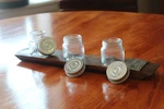 Moonshine Shot Flight Barrel Stave Mason Jar Tray 3 Glasses Handmade Usa. Fixed Price $40.00.