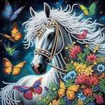 5D Special Shape Diamond Art Kits For Beginners, Horse Butterfly. Fixed Price $12.22.