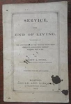 Service: The End Of Living 1858 Ymca Andrew Stone Boston Souvenir Booklet. Fixed Price $68.00.