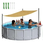Above Ground Pool Canopy Sunshade Set With Storage Tray - Sail Tri.... Fixed Price $165.18.