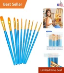Professional 10-PIECE Nylon Hair Artist Brush Set For Detail Painting Blue. Fixed Price $6.47.