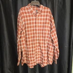 Cabela's Men's Orange Plaid Long Sleeve Button Up Shirt Size 2XL Item 1077. Fixed Price $21.70.