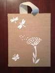 8"X10" Handpainted Burlap Canvas, Flower, Dragonfly, Butterfly White. Fixed Price $7.99.