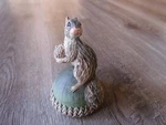 1979 Creative World Squirrel On Acorn Bell Figure 4 Inch Tall. Fixed Price $16.99.