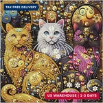 Fhbubpup Cat Diamond Art Painting Kits For Adults, 5D Special Shape. Fixed Price $11.94.