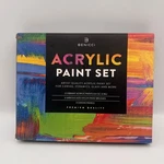 Benicci Acrylic Paint Set 12 Vibrant Colors 6 Nylon Brushes 3 Canvas Panels New. Fixed Price $36.00.