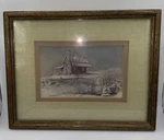 Ben Hampton, Carolina Haze, 1975, Wood Framed & Matted Print 9.5X5.75 Usa Euc. Fixed Price $42.00.
