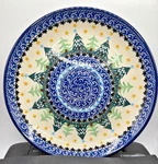 Hand Painted Ceramic Serving Polish Pottery Dessert Plate Christmas Evergreen. Fixed Price $30.00.