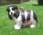 Old World Christmas Cavalier King Charles Tri Color Blown Glass Tree Ornament. Fixed Price $14.99.