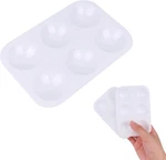 1 White Paint Tray Palette, 6 Well Rectangular Plastic For Oil & Watercolors. Fixed Price $5.55.