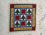 Christmas Fill Your Heart Holiday Cheer Fabric 8.75"X8.75" Square Red Green Tree. Fixed Price $5.99.