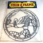 Stain Frame Swan Vintage Suncatcher Kit Accento Craft Round 11" Plastic. Fixed Price $14.99.