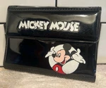 Vintage Disney Mickey Mouse Tri-fold Black Plastic Wallet Nice. Fixed Price $8.00.