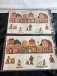 2 Vintage Meyercord Decorator Decals 1531-A Town People Street Scene. Fixed Price $11.00.