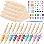 30 Pack 5 Inch Mini Wooden Rolling Pin Crafts Plaid Ribbon Paint Brush Set. Fixed Price $42.22.