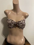 Michael Kors Mini Belt Band Swim Top Walnut Cream Animal Print Large Nwt. Fixed Price $29.99.