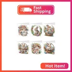 Tontut 6PCS Diamond Art Painting Kit Greeting Card, Basket Bunny 5D Diy. Fixed Price $11.46.
