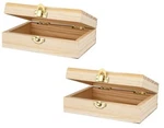 Lot Of 2 - Unfinished Wood Box Hinged Crafts Decoupage Decorate 6 4 Inches. Fixed Price $12.85.