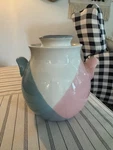 Rare Eva Zeisel Hall China Tri-tone Cookie/biscuit Jar Mid Century Modern. Fixed Price $150.00.