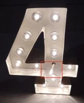American Crafts Number Kit, Four, Missing One Light Cover See Pic. Fixed Price $11.99.