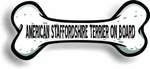 Dog Board American Staffordshire Terrier Bone Car Magnet Bumper Sticker 3"X7". Fixed Price $6.97.