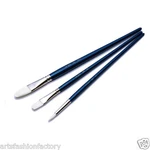 Professional Quality Artist Paint Brushes Set 3 White Nylon Bristles Long. Fixed Price $16.99.