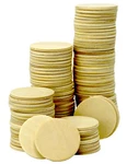 100 Pack -1.5 Inch Round Wood Cutout Circle Chips For Crafts, Games, Ornaments. Fixed Price $8.99.