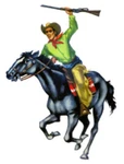 Vintage Image Retro Riding Cowboy On Horse Rodeo Waterslide Decals MIS567. Fixed Price $13.99.
