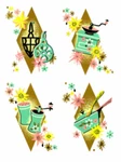 Vintage Image Shabby Retro Kitchen Assortment Appliances Waterslide Decals KI396. Fixed Price $13.99.