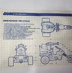 1987 Original Joe Blueprint Dreadnok Tri-cycle Instruction Sheet Hasbro. Fixed Price $10.00.