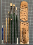 Grumbacher Gainsborough Loew Cornell Red Sable Hair Germany Paint Brush Vtg Lot. Fixed Price $89.86.