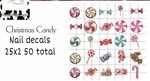 Christmas Candy Waterslide Decals For Nails, Hot Wheels, Etc Set Of 50 Kc. Fixed Price $5.95.