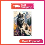 Senqao Wolf Diamond Art Kits For Adults, Full Drill Dots Paintings B. Fixed Price $12.83.