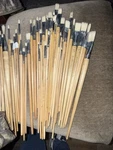 Eterna/grumbacher Long Handle -bristle- Artist Paint Brush Flat/round. Fixed Price $10.00.